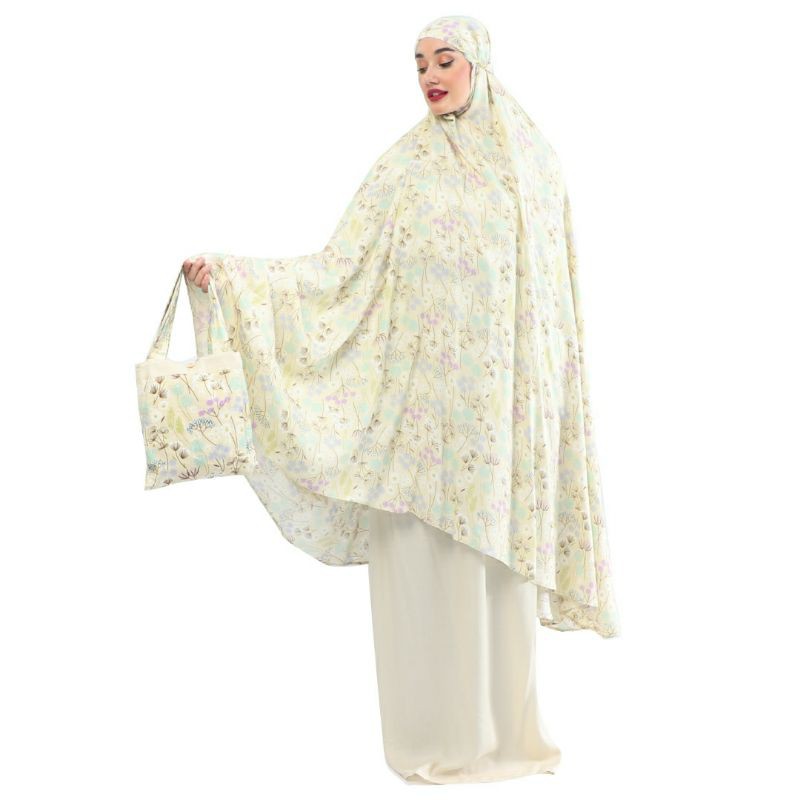 Mukena Tazbiya Flower Road Yellow/Tosca/Grey