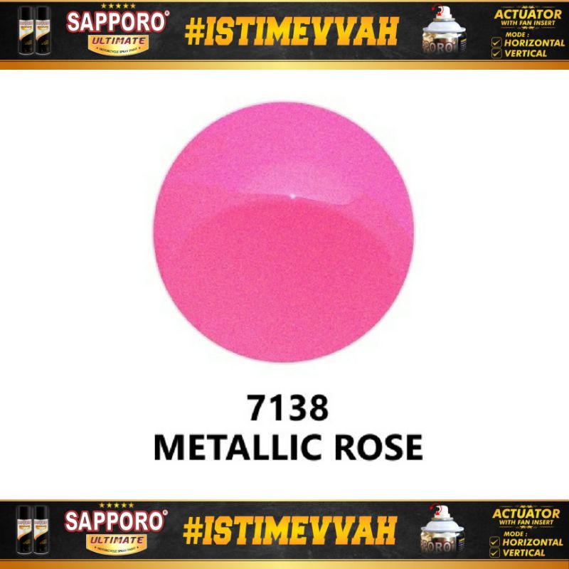 sapporo 300ml metallic rose ( pink ) 7138 spray paint cat semprot