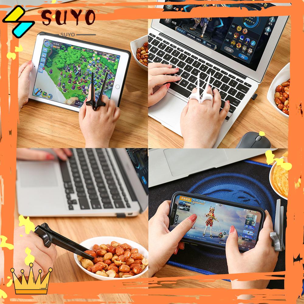 SUYOU New Play Games Hand Phone Finger Chopsticks Accessory Creative Anti-dirty Lazy Assistant Clip Snacks/Multicolor