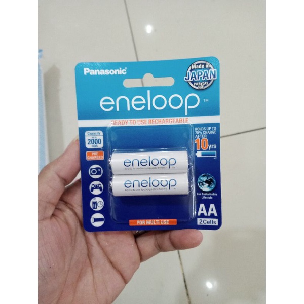 Battery Panasonic Eneloop AA isi 2pc - Batu baterai batere cas A2 2bh Original