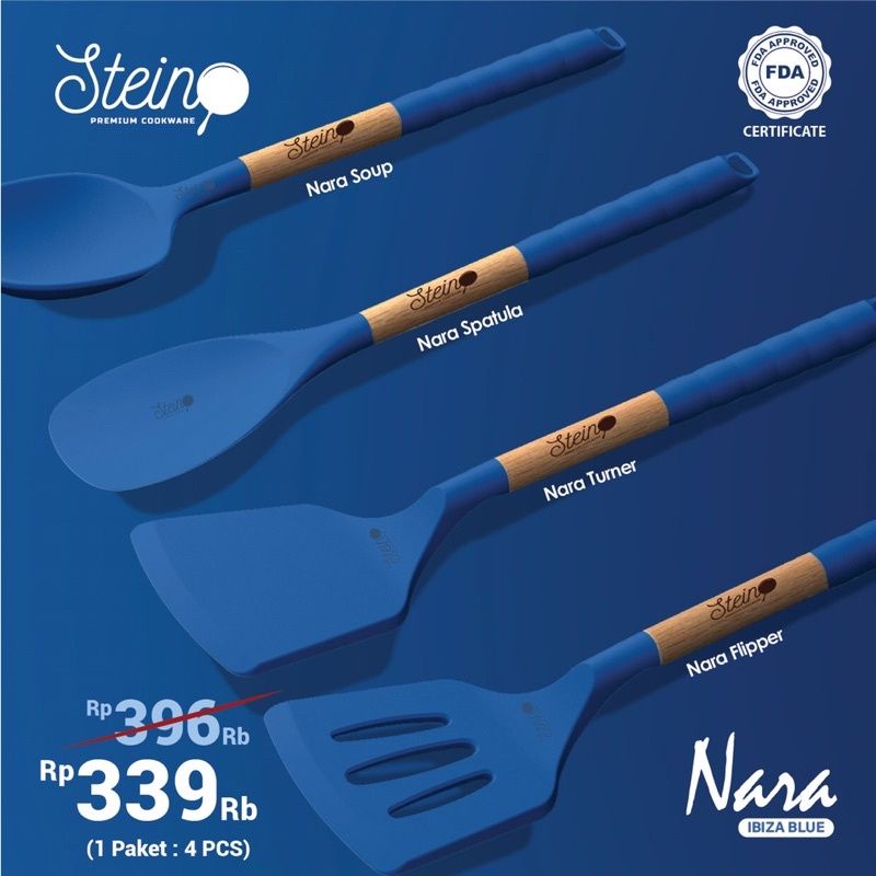 Stein NARA QWARTET Steincookware 4 Spatula Set Nara Stein