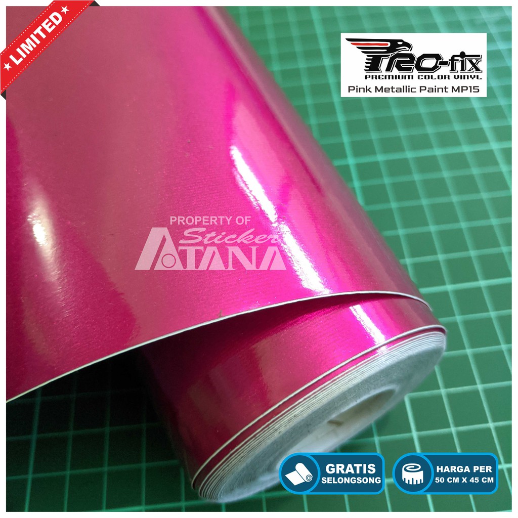 Skotlet Pink Metalik Scotlet Candy Stiker Paint Sticker Meteran Decal Roll Sepeda Motor Matic Mobil