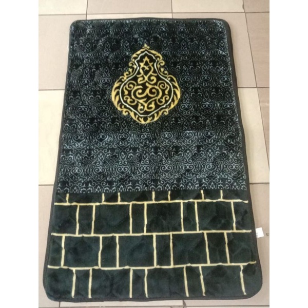 sajadah Quilting busa tebal motif kiswah anti slip/sajadah kiswah