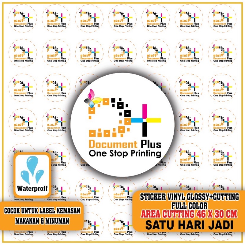 

sticker vinyl + cutting kecil (Full colour) tahan air