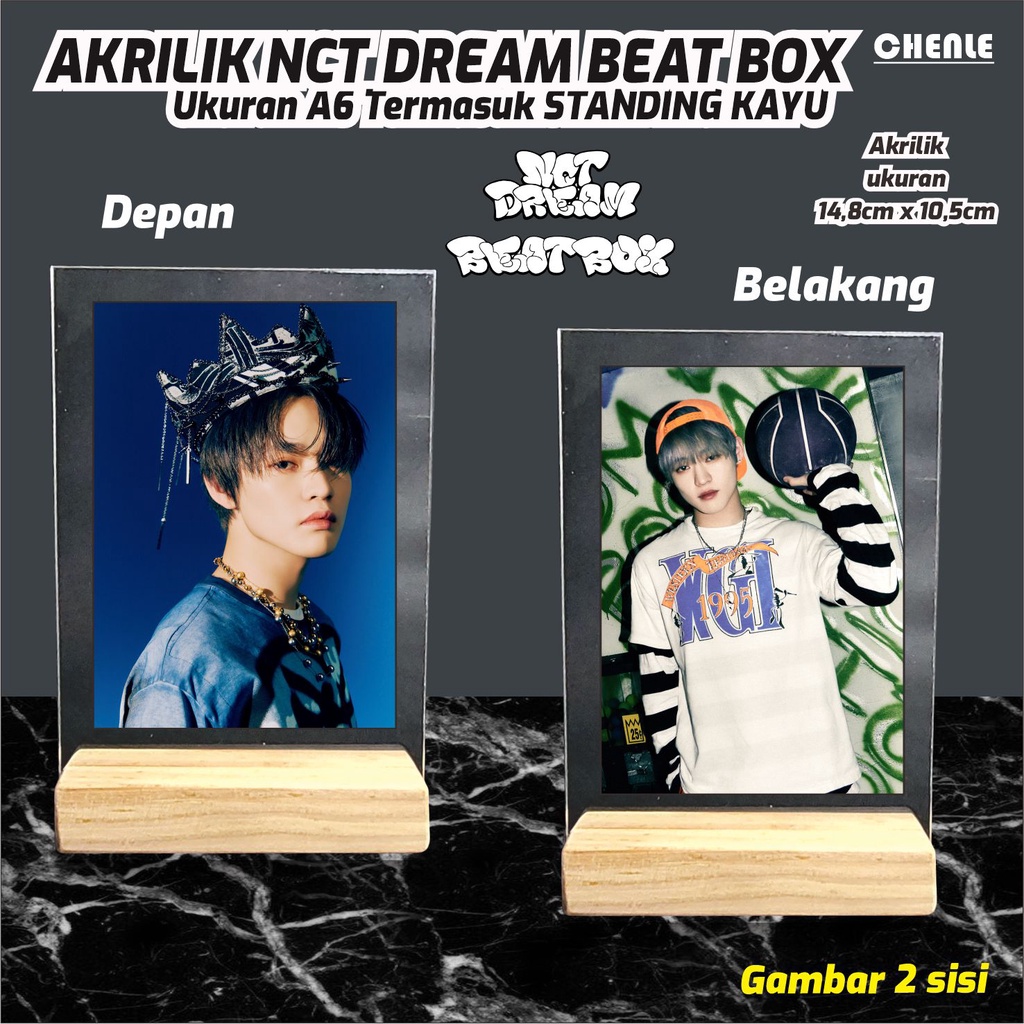 AKRILIK PHOTO KPOP NCT DREAM BEATBOX /  PRINT 2 SISI GLOSSY / ANTI AIR TIDAK LUNTUR / GAMBAR HD / TEBAL 2 MM UKURAN A6