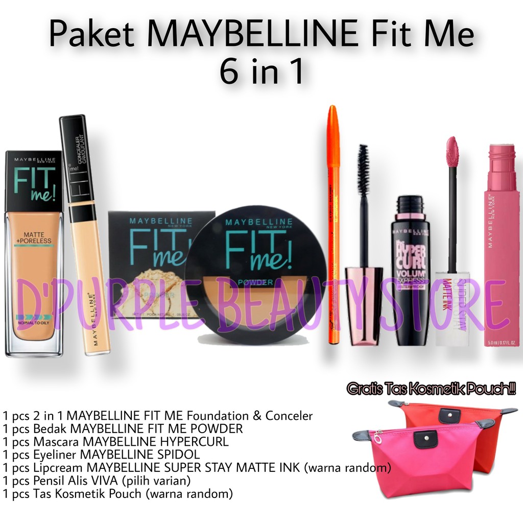 Paket Bedak Maybelline Murah Lengkap Fit Me 6 In 1 -Paket Bedak Maybelline Murah Lengkap Fit Me