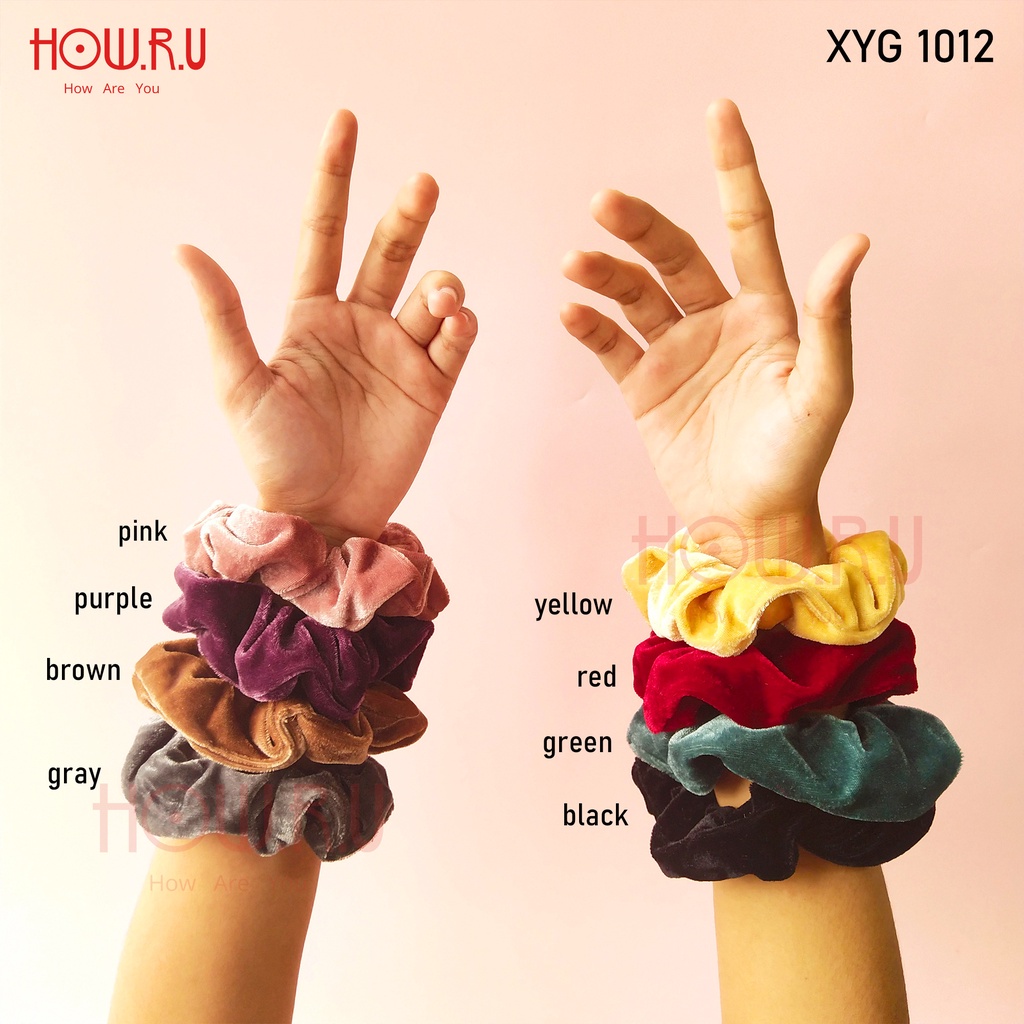 HOW.R.U | Scrunchie untuk Cepol Hijab / Ikat Rambut Beludru / Velvet 1012