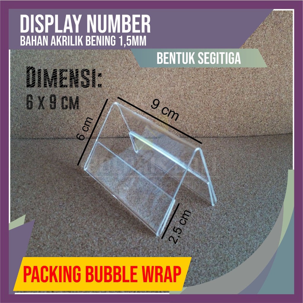 

PAPAN AKRILIK DISPLAY NUMBER SEGITIGA/NOMOR MEJA RESTORAN CAFE