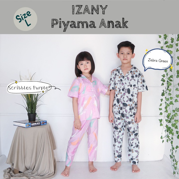 IZANY Piyama Anak Size L Saten Apple Banyak Motif Shopee
