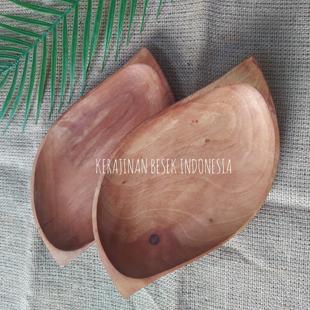 PIRING DAUN KAYU MAHONI// Piring makan// Piring unik// Piring murah // Piring hias