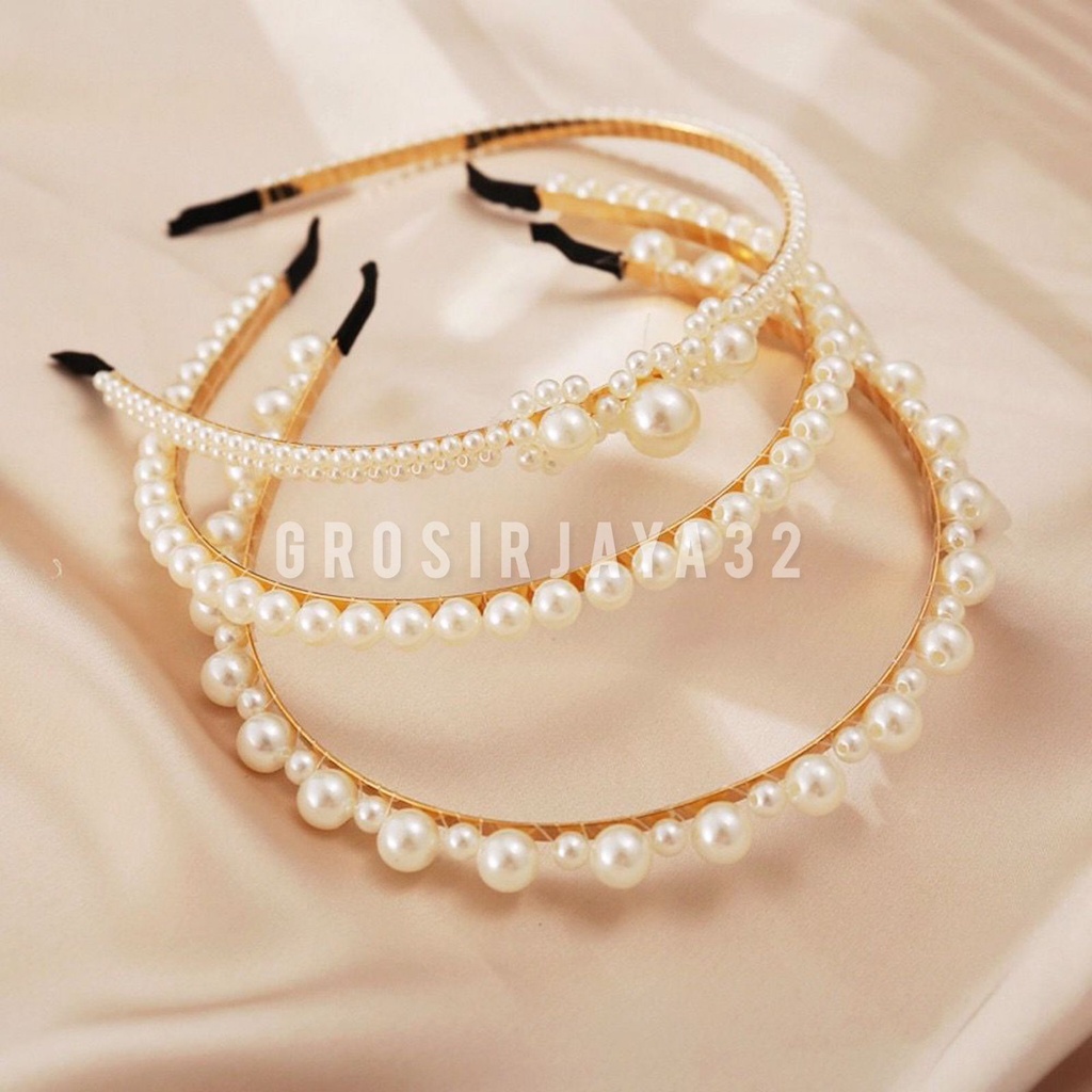 Bando korea Princess Hairband Bando Gaya Korea Elegant Women Hair Accessoires Gift Bandana Pearl Bando Mutiara