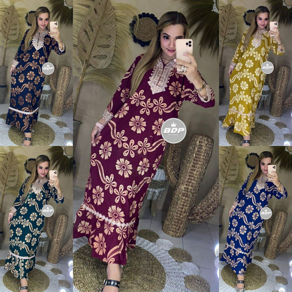 TERBARU DASTER ARAB PANJANG BUSUI RESLETING DEPAN | BAJU TIDUR DASTER