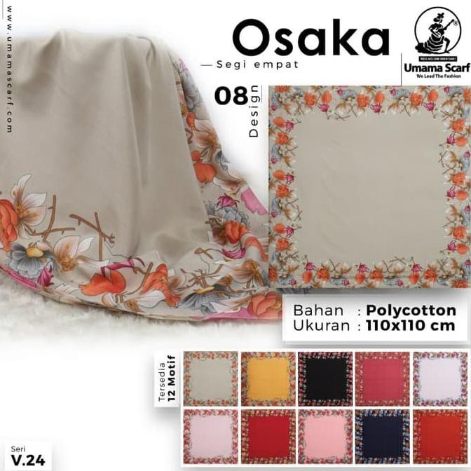 New Kerudung Umama/Jilbab Umama/Hijab Segi Empat Motif Osaka