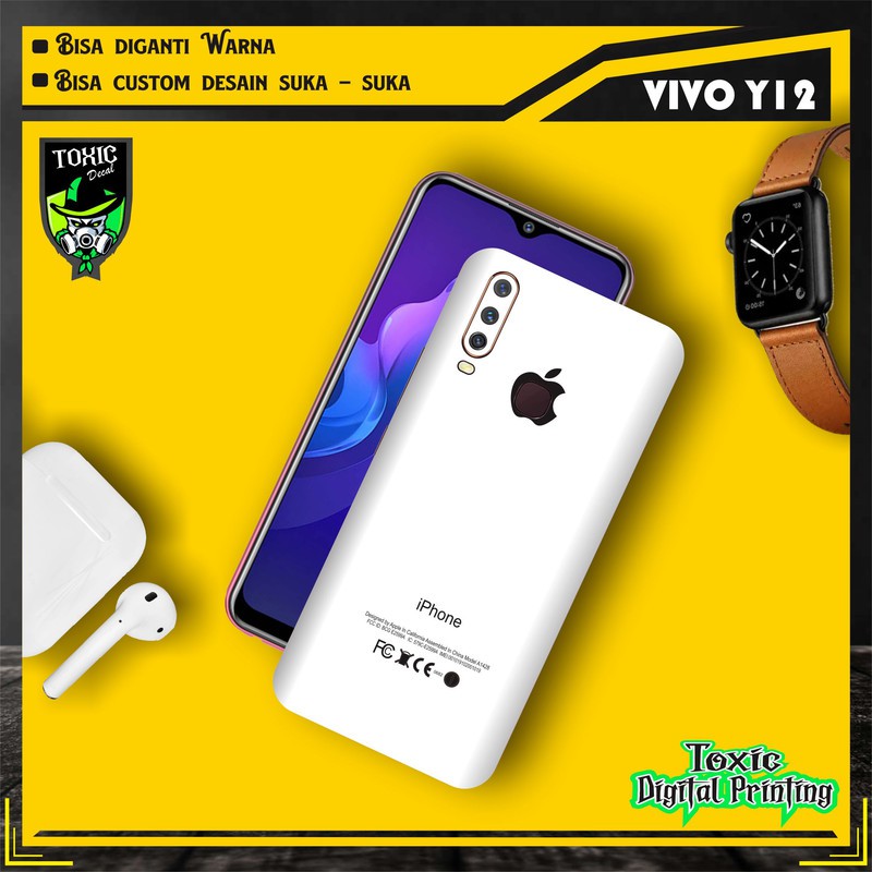 GARSKIN SKIN HP VIVO Y12 IPHONE PUTIH