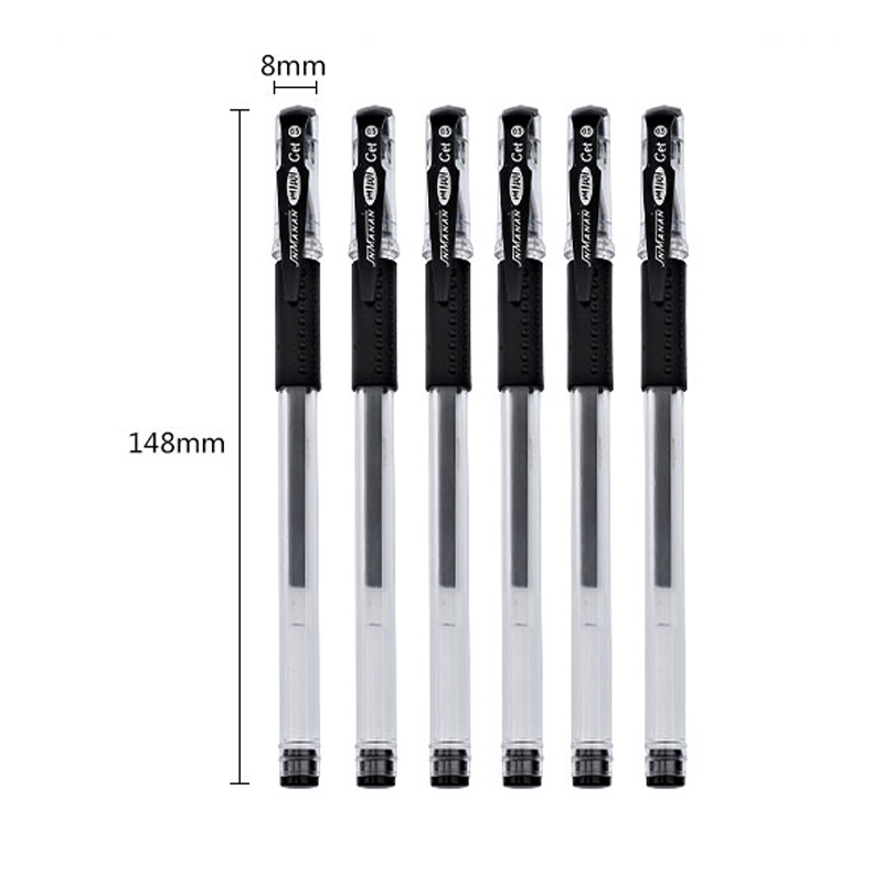 ✨Ready Stock✨Transparent Black Gel Pen 0.5mm Refill Office Supplies Signature Pen Student Stationery