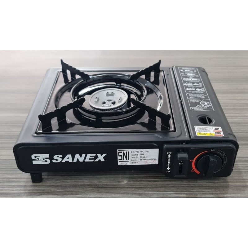 KOMPOR GAS PORTABLE SANEX 2 IN 1 BISA GAS KALENG BISA GAS 3KG/CAMPING