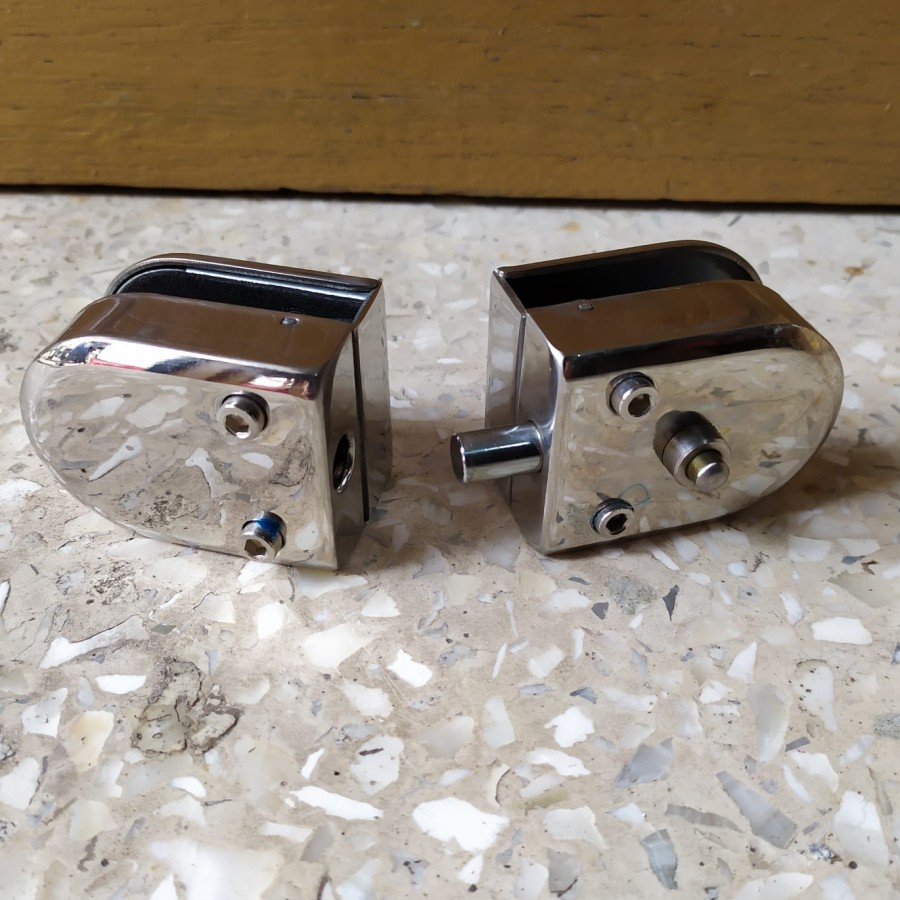 Grendel Slot Kunci Pintu Kaca Ke Kaca Shower Kamar Mandi Oval