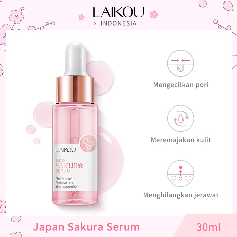 LAIKOU Serum Wajah Sakura Bersinar Menghilangkan Keriput 30ml