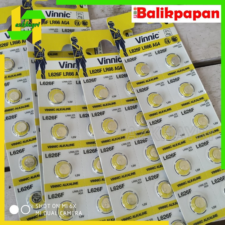 Baterai  AG4 Battery L626F LR66 setara 377 376 SR626SW VINNIC Alkaline Batre Kancing Jam