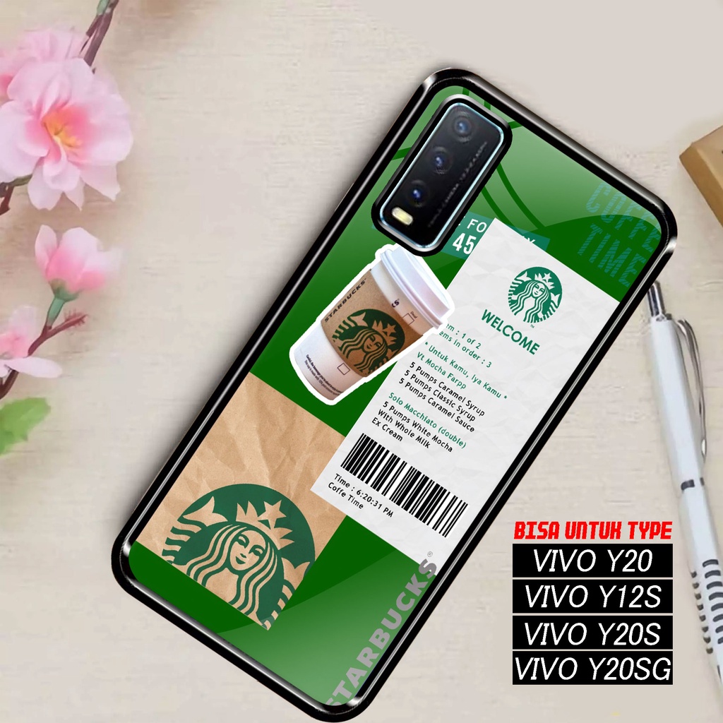 SRC - Case Vivo Y20 Y12S Y20S Y20S G Motif Starbucks A Casing Hardcase Glossy 2D Terbaru Silikon Sof
