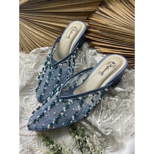 sepatu wedding wanita yesika iceblue 5cm tahu