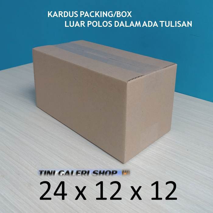 

Kardus Packing-Box Uk.24x12x12 cm Luar Polos Dalam Ada Tulisan
