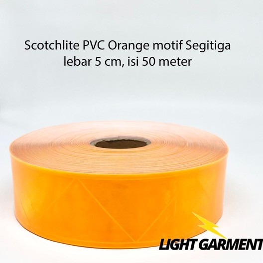 Pita scotchlite skotlet reflektor PVC Orange 5 cm isi 50 meter