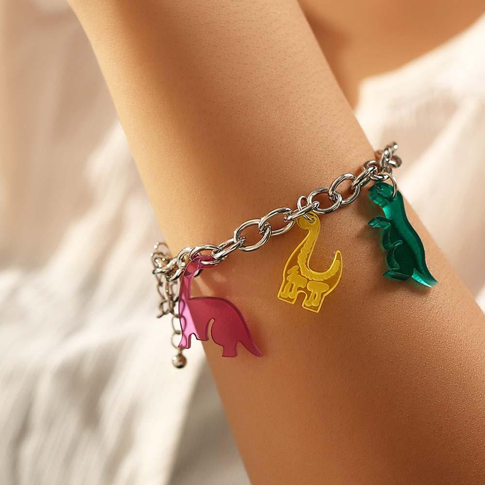 Needway Dinosaurus Gelang Hadiah Ulang Tahun Wanita Lucu Permen Warna Kartun Fashion Perhiasan