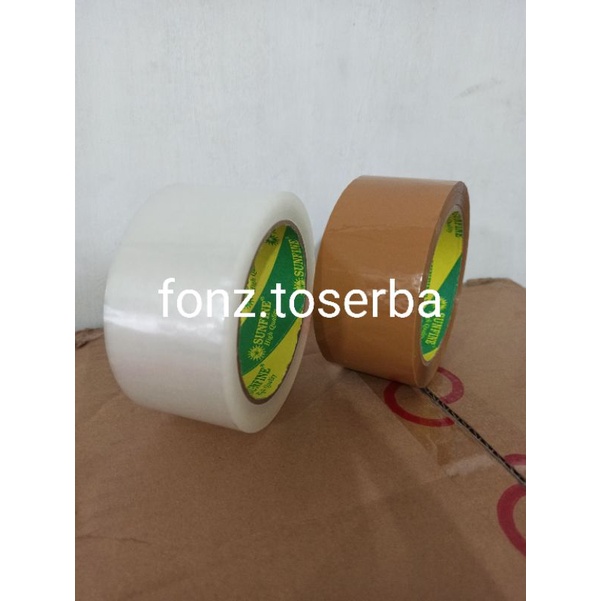 

lakban sunfine opp tape perekat isolasi selasiban 48mm x 90y kuat