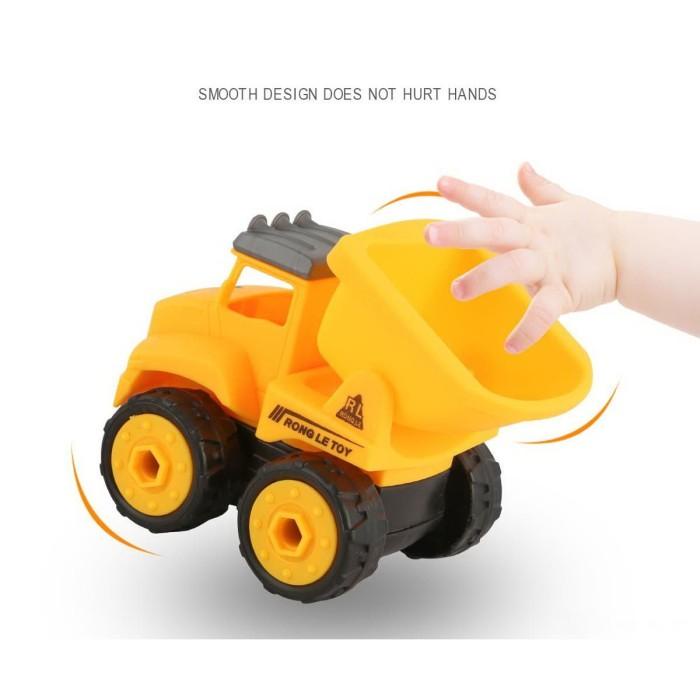 4pcs DIY Mobil Konstruksi Traktor Buldozer Beko Mainan Anak Laki Laki