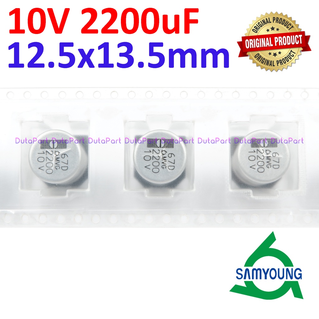 10V 2200uF 12.5x13.5 mm SMD Elco Capacitor Kapasitor Capasitor