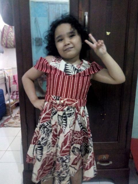 Dress / Kemeja Batik Anak Vd / Batik Anak Modern / Seragam Batik Anak