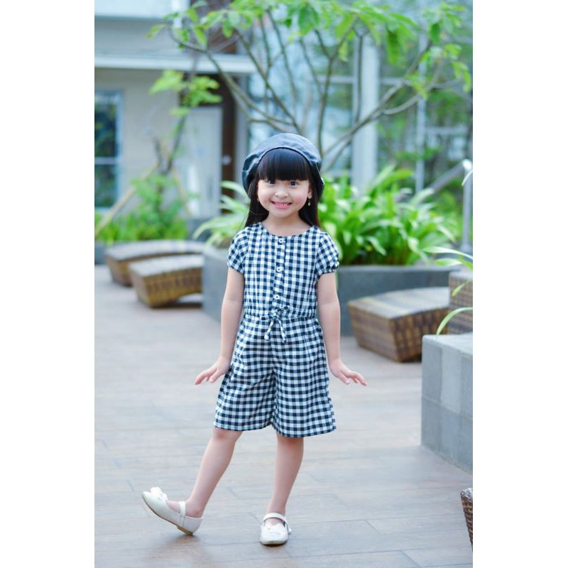 JUMPSUIT GINGHAM ANAK 2-4 Tahun Baby Syira