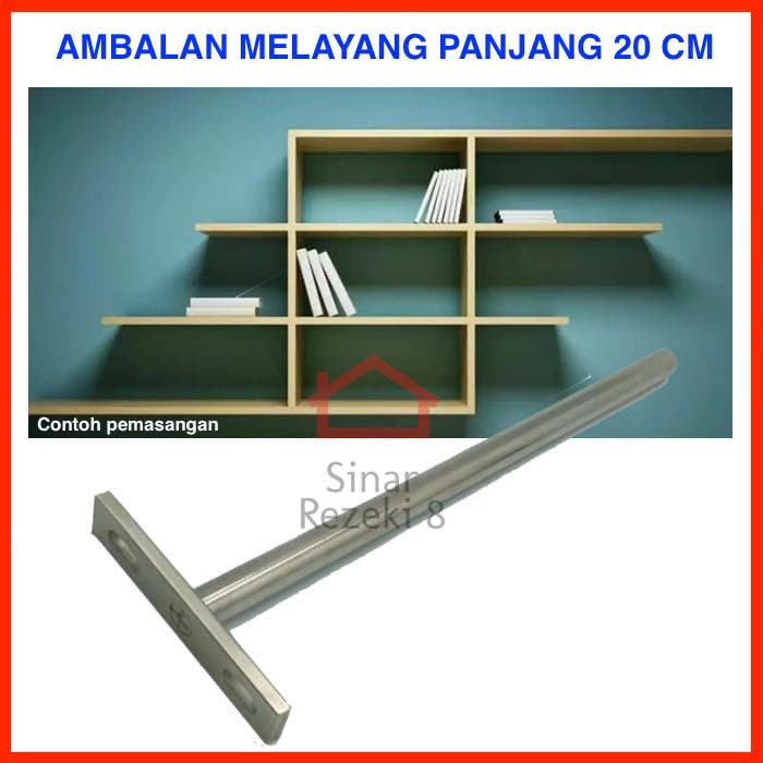 Bracket Ambalan Melayang 20 cm PANJANG Rak Gantung Dinding Bracket Ambalan Melayang 20 cm PANJANG Rak Gantung Dinding