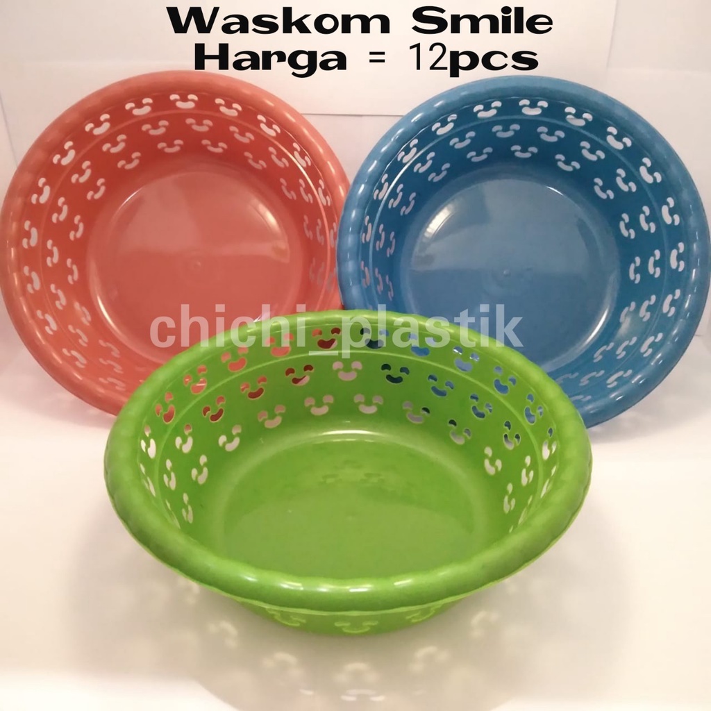 Isi 12 PCS!! Waskom Smile  /Waskom Plastik/Waskom berkatan /Baskom Hajatan/Baskom