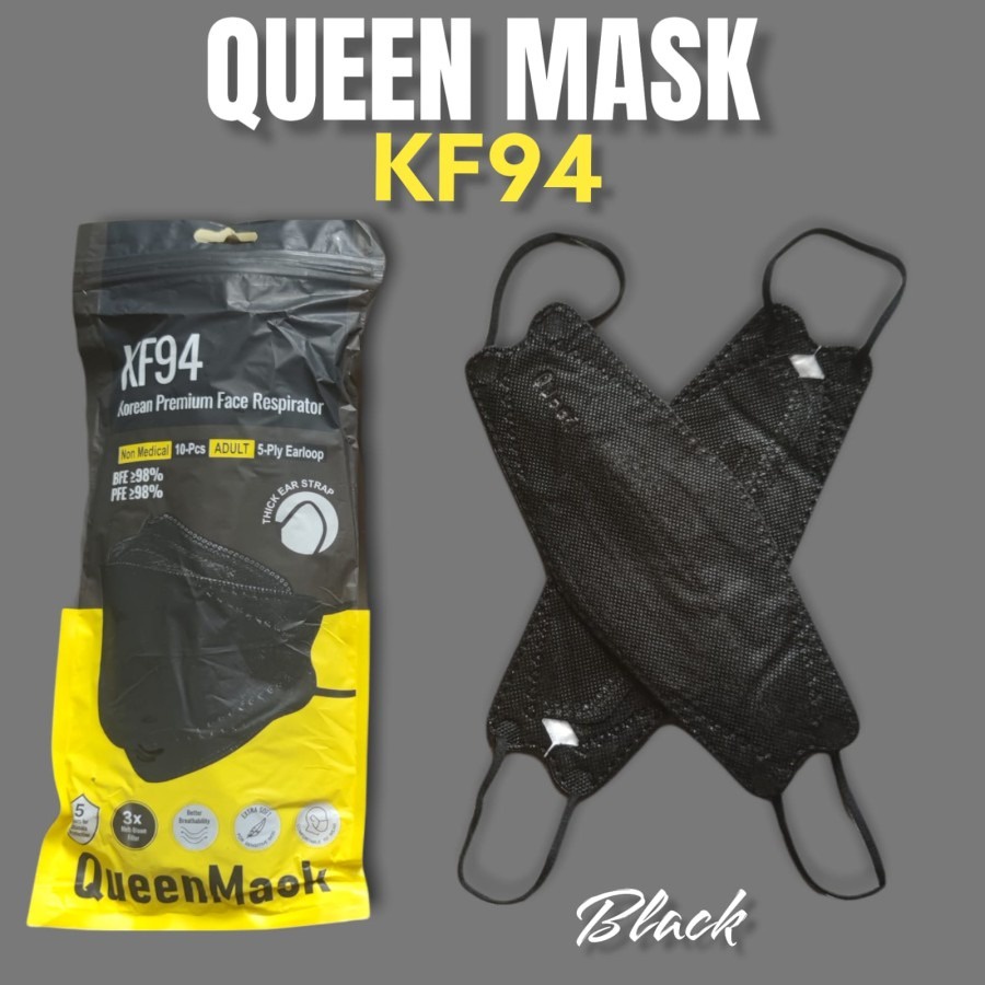 Masker KF94 5Ply QueenMask Emboss Medical Grade Disposable Face Mask 1 PACK isi 10 PCS