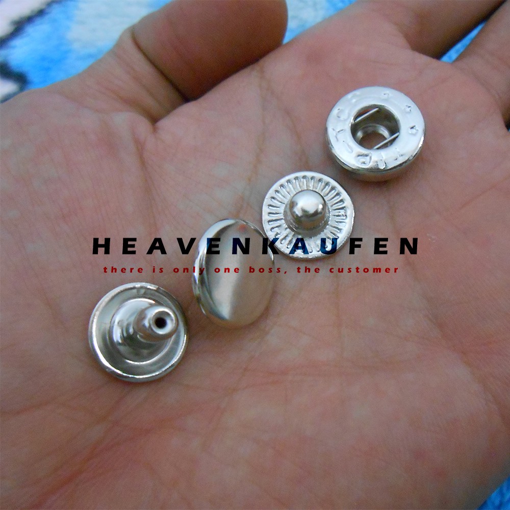 Kancing Jepret / Snap Button Nikel Silver 14 mm Untuk Kancing Jaket Dll