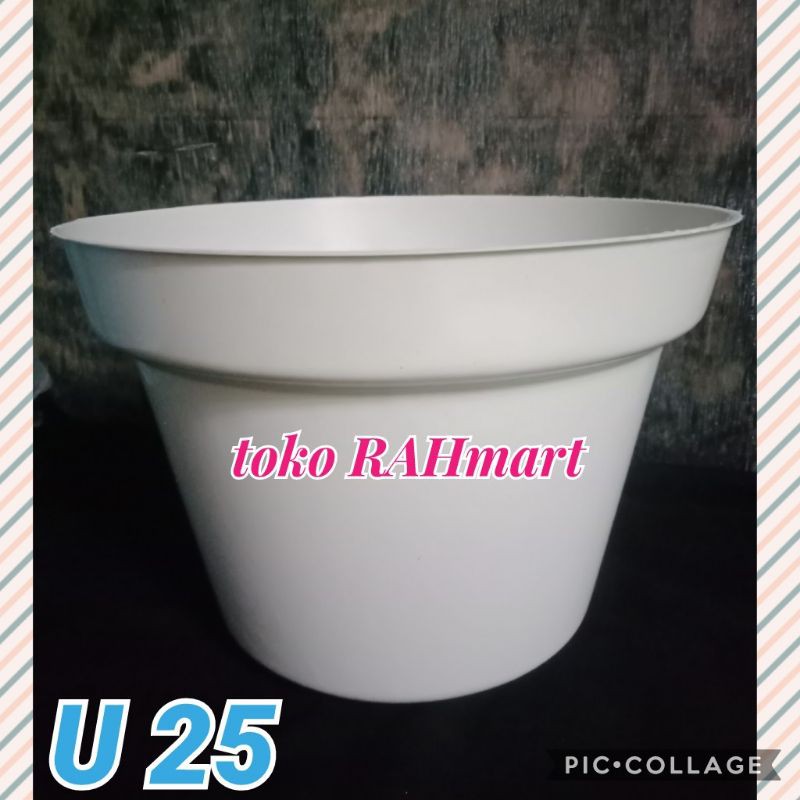 pot putih plastik ukuran 25,pot bunga/tanaman cantik dan murah