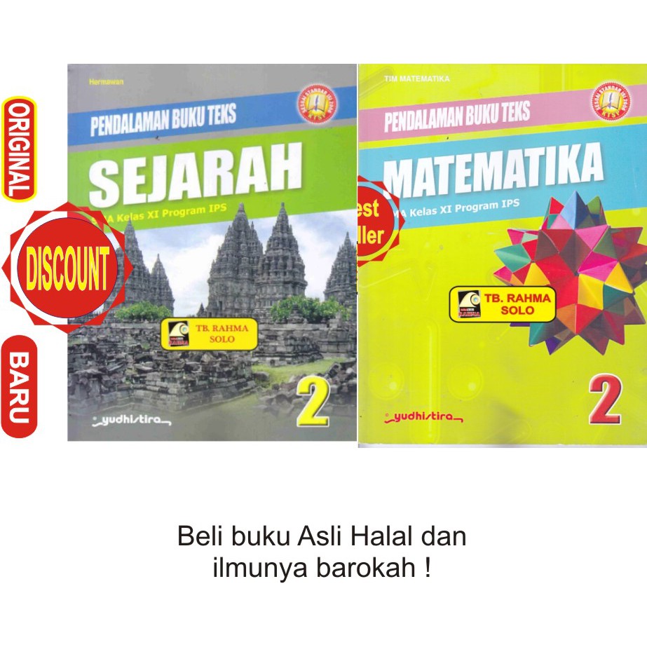 PENDALAMAN BUKU TES MATEMATIKA SEJARAH 2 SMA KELAS XI PROGRAM IPS YUDHISTIRA BUKU ORIGINAL Asli Ori 