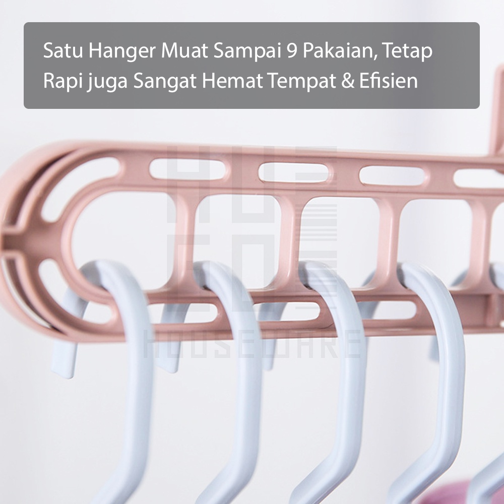 HUGO Magic Hanger Gantungan Baju Ajaib 9 Lubang Hemat Tempat