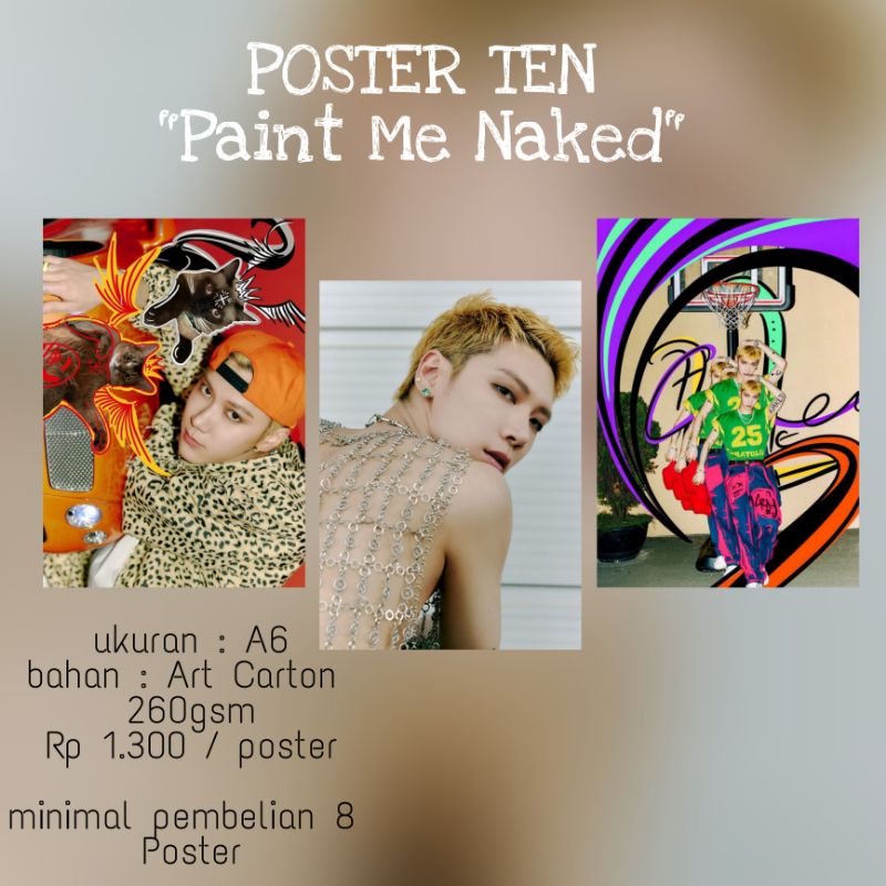 

MINI POSTER TEN " PAINT ME NAKED " A6