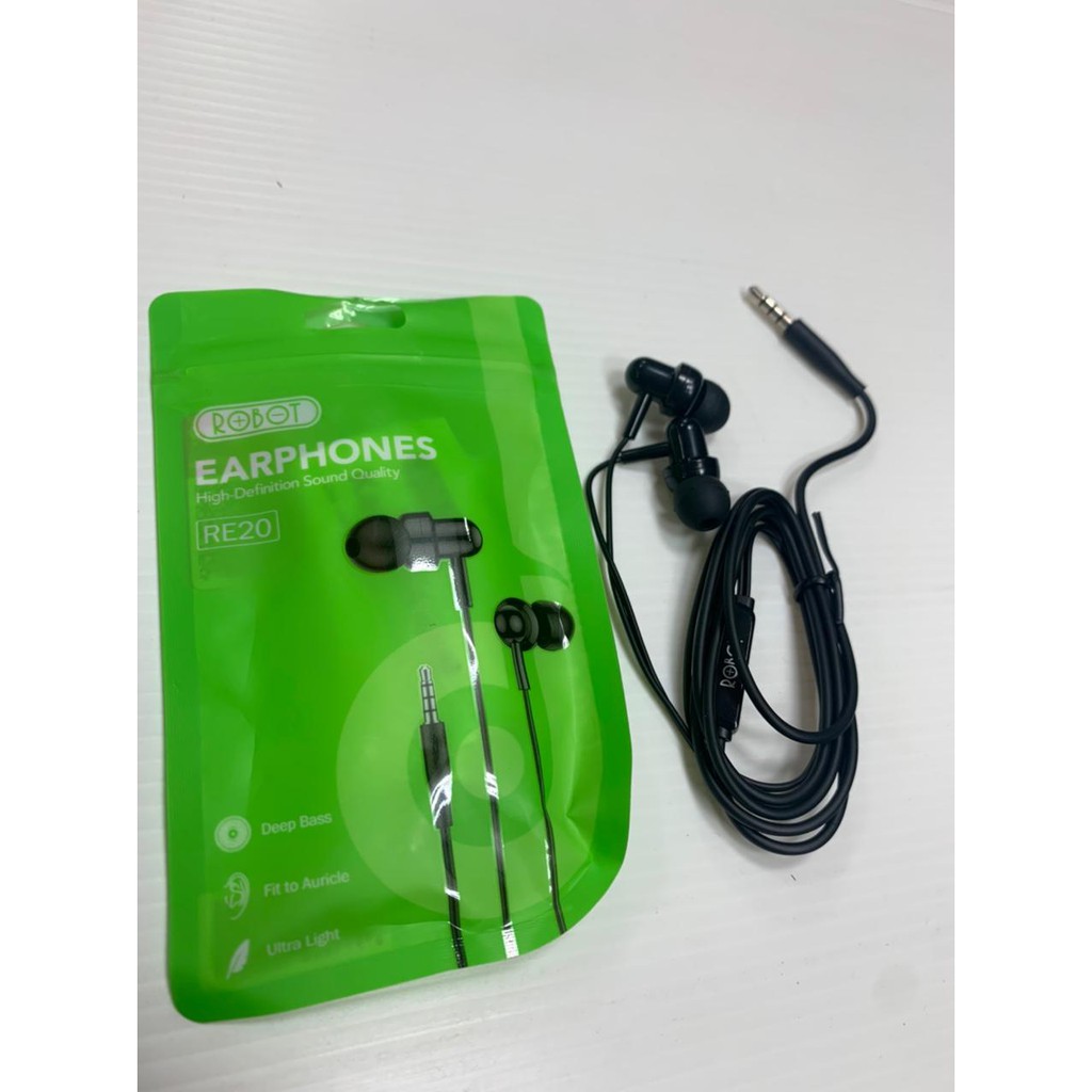 Earphone / Handsfree Robot RE20 Deep Bass Ultra Light