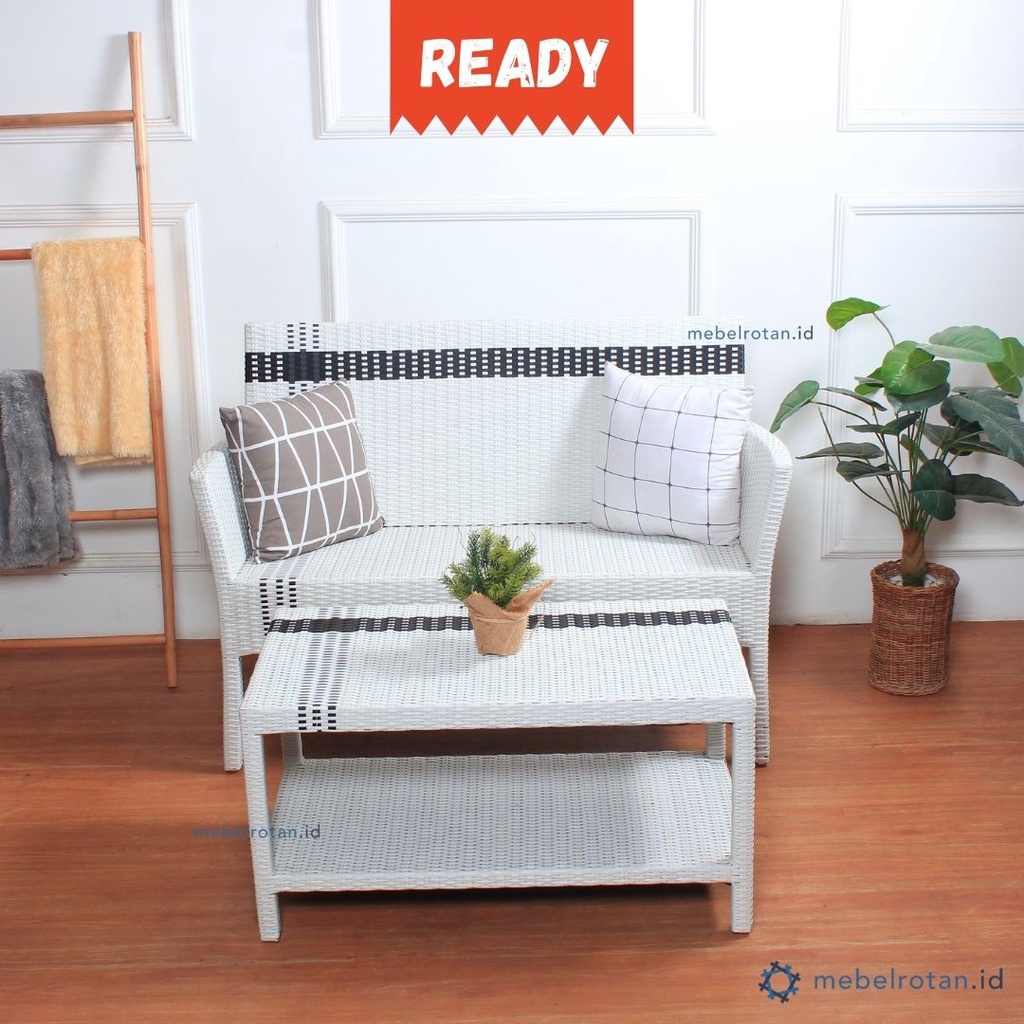 PREMIUM KURSI SOFA ROTAN SINTETIS 2 DUDUKAN SEMARANG KURSI TERAS ROTAN KURSI TAMAN ROTAN