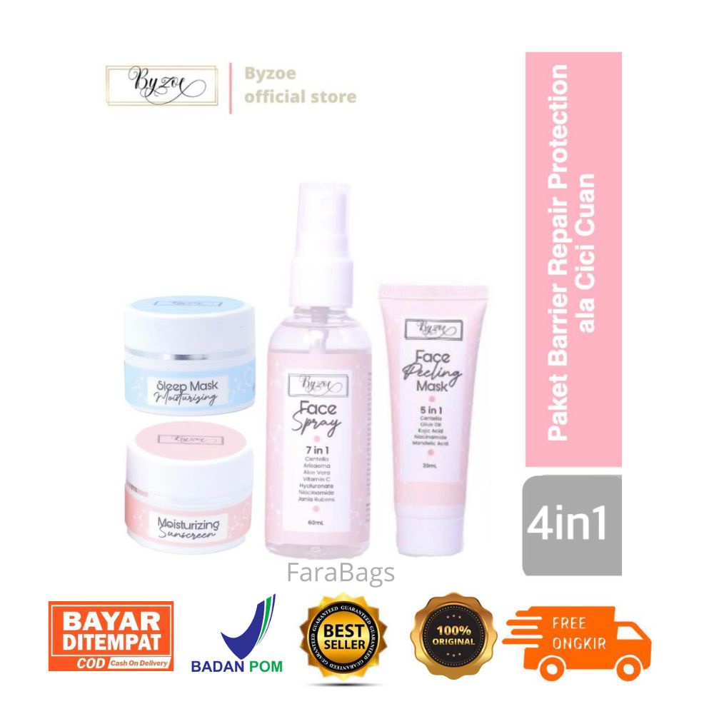 Byzoe Skincare Set Glowing Barrier Repair and Protection with Ceremide and DNA Salmon dera shop99