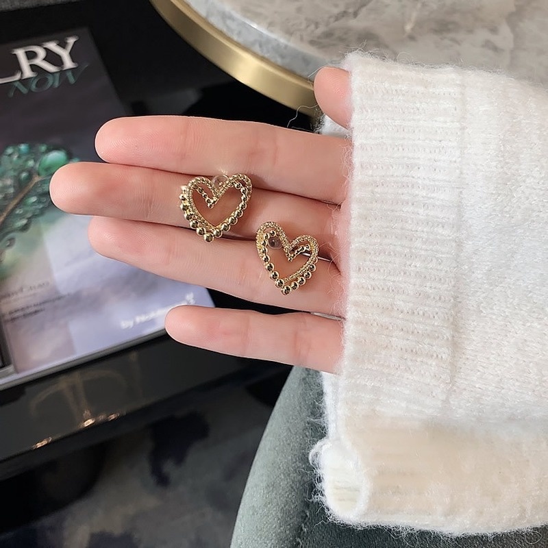 Anting Tusuk Sterling Silver 925 Bentuk Hati Untuk Wanita