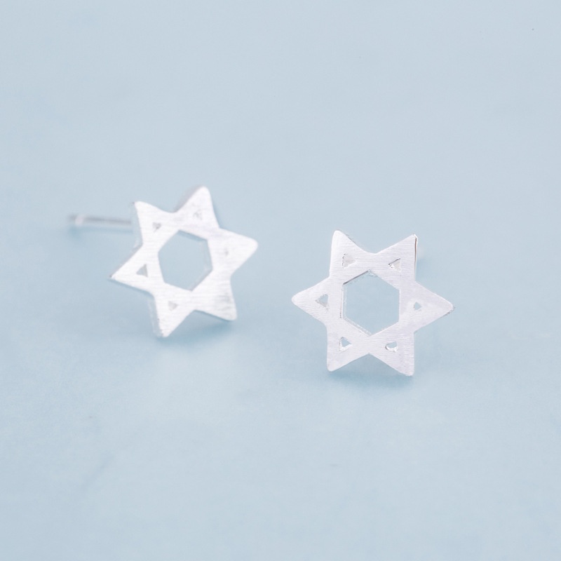 Anting Tusuk Motif Bintang Kecil Bahan Sterling silver 925 Untuk Wanita