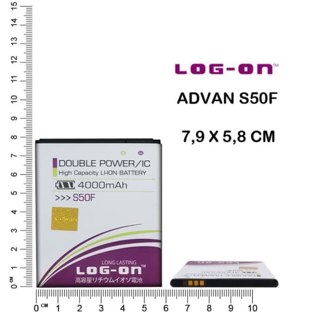 BATERAI LOGON ADVAN S50F DOUBLE POWER DOUBLE IC