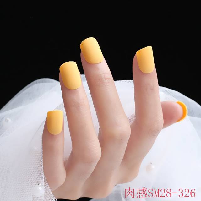 KUKU PALSU FAKE NAILS MATTE SQUARE SHORT STYLE  24 pcs BAG 1