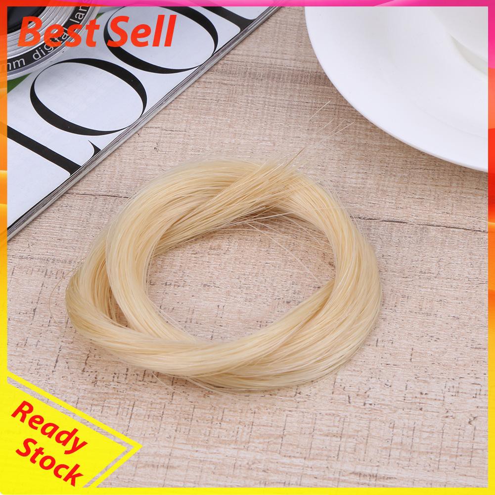 1pc Hank Bow Biola Universal Bahan Rambut Kuda Stallion Warna Kuning + Putih