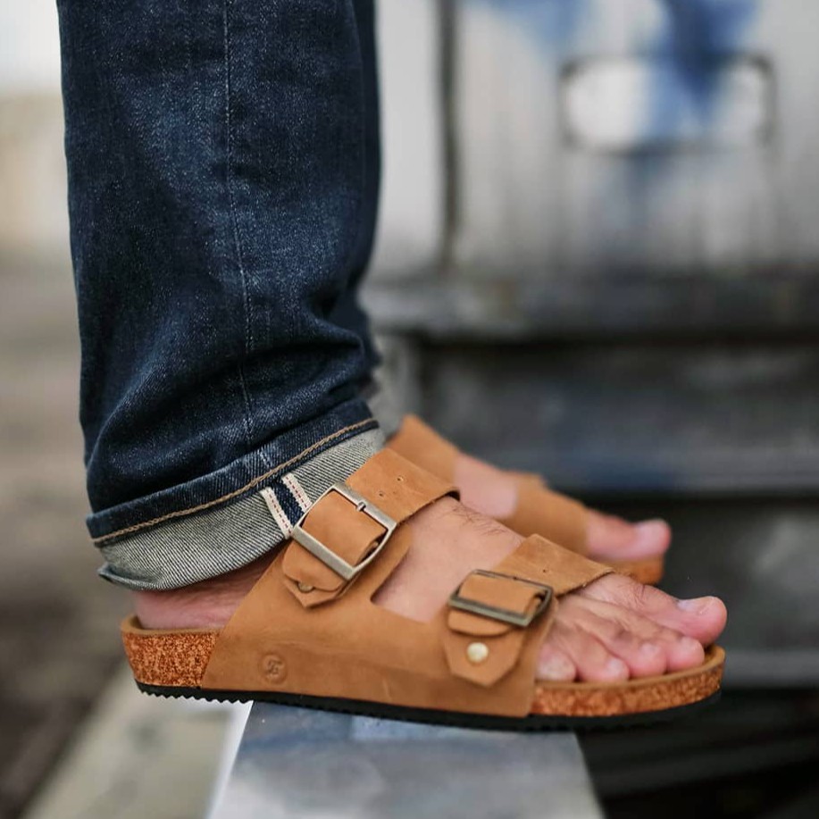 COZY Tan |ManNeedMe x Zapato| KULIT ASLI ORIGINAL Sandal Jepit Pria Casual